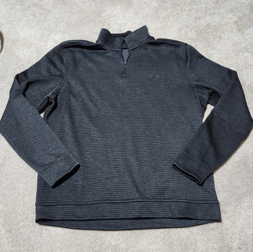 Under Armour Golf Men's Quarter-Zip Black/Gary Pullover Size Large